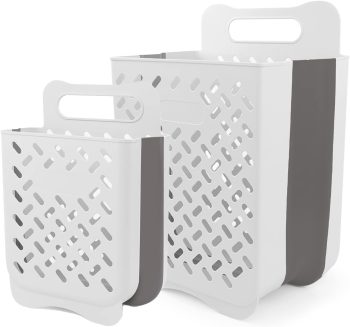 Hanging Wall Collapsible Laundry Basket Set 2 XL&M