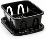 Mini Dish Drainer for RV Sink Black