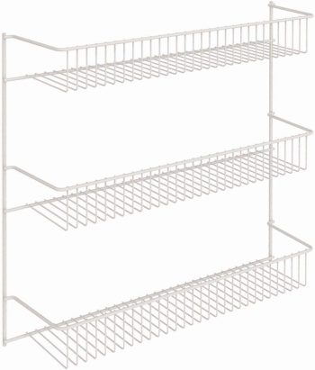 3-Tier Hanging Wall Metal Rack White 18-Inch