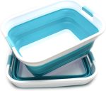 Set 2 Collapsible Laundry Basket Bright Blue 41L