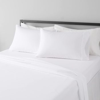 4 Piece Microfiber Sheet Set Bright White 14 inch Pockets