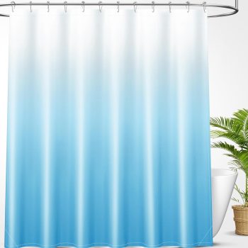 Sky Blue White Ombre Shower Curtain 72x72