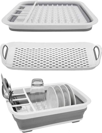 Collapsible Dish Drying Rack with Drainboard