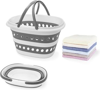 4.2 Gallon Compact Collapsible Laundry Basket Gray
