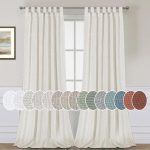 Natural Linen Tab Top Curtains 84" Heathered Natural 2 Panels