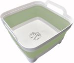 9L Collapsible Dish Basin with Drain Plug Green