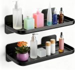 2pc Floating Shelf No Drill Black