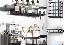 Shower Caddy Adhesive 7-Pack Stainless Steel