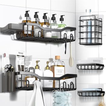 Shower Caddy Adhesive 7-Pack Stainless Steel