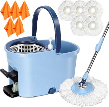 Spin Mop with Wringer Bucket Set
