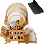 Bamboo 3 Tier Collapsible Dish Rack