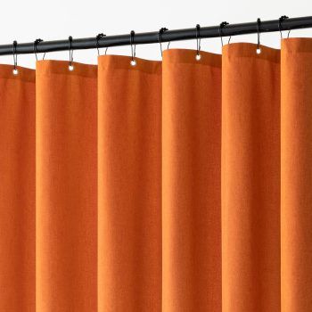 Linen Shower Curtain Orange 72x72