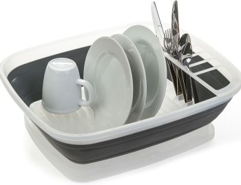 Collapsible Dish Rack with Drain Board RV Sink