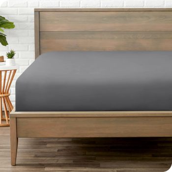 1800 Microfiber Fitted Sheet Grey Deep Pocket