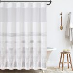 Grey White See Through Window Shower Curtain 70x72