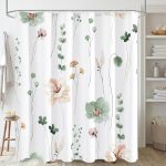Watercolor Floral Shower Curtain Sage Beige 72x72