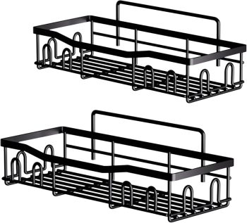 Black Shower Caddy Stainless Steel Adhesive