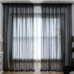 Black Sheer Curtains 84" Rod Pocket 2 Panels