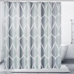 Grey Waterproof Shower Curtain 72x72 Weighted Hem