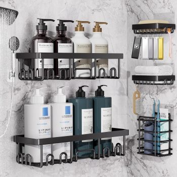 5-Pack Kitchen Sink Organizer Wall-Mounted Black