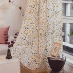 Semi-Blackout Yellow Florals Curtain 59x84 Tassels