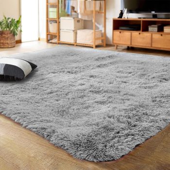 Gray Ultra-Soft Indoor Shag Rug 4x5.3