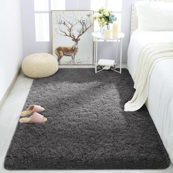 Dark Gray Non-Slip Shag Rug 3x5