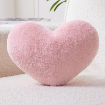 Heart Fuzzy Throw Pillow