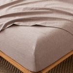Washed Cotton Fitted Sheet Mauve Brown 17 inch