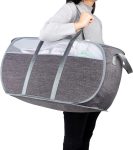 Pop Up Laundry Hamper Gray Durable Handles