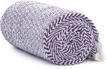 Cotton Throw Blanket Purple White Herringbone 50x60