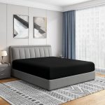 Double Brushed Microfiber Fitted Sheet Black 14 inch Pocket