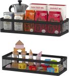 Hanging Wire Storage Baskets 2 Pack Black