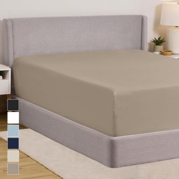 Microfiber Fitted Sheet Taupe Deep Pocket XL
