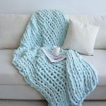Chenille Chunky Knit Throw Baby Blue 30x40